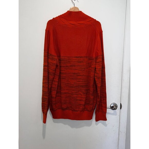 NWT Sean John Orange Gradient Knit Pullover Shawl Collar Men Sweater Size 3XL - Picture 7 of 15